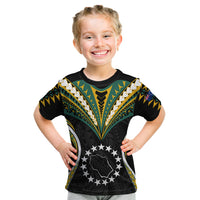 Polynesian Pride Penrhyn Island Kid T Shirt Cook Islands Tribal Wave Style LT9 Black - Polynesian Pride
