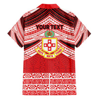 Personalised Kolisi Tonga College Atele Family Matching Off The Shoulder Long Sleeve Dress and Hawaiian Shirt Polynesian Ngatu Tribal