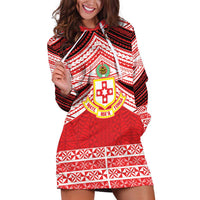 Personalised Kolisi Tonga College Atele Hoodie Dress Polynesian Ngatu Tribal
