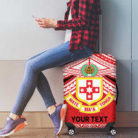 Personalised Kolisi Tonga College Atele Luggage Cover Polynesian Ngatu Tribal