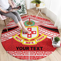 Personalised Kolisi Tonga College Atele Round Carpet Polynesian Ngatu Tribal