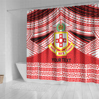 Personalised Kolisi Tonga College Atele Shower Curtain Polynesian Ngatu Tribal