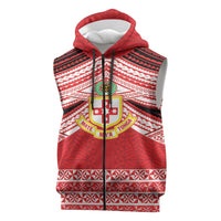 Personalised Kolisi Tonga College Atele Sleeveless Zip Hoodie Polynesian Ngatu Tribal - Polynesian Pride
