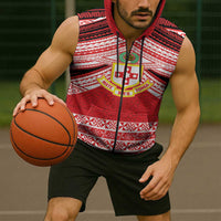 Personalised Kolisi Tonga College Atele Sleeveless Zip Hoodie Polynesian Ngatu Tribal - Polynesian Pride