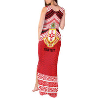 Personalised Kolisi Tonga College Atele Tank Maxi Dress Polynesian Ngatu Tribal