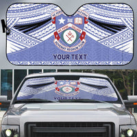 Personalised Tonga Apifoou College Auto Sun Shade Polynesian Ngatu Tribal - Polynesian Pride