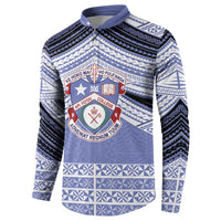 Personalised Tonga Apifoou College Button Sweatshirt Polynesian Ngatu Tribal