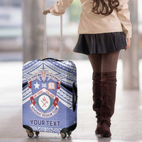 Personalised Tonga Apifoou College Luggage Cover Polynesian Ngatu Tribal