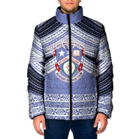 Personalised Tonga Apifoou College Padded Jacket Polynesian Ngatu Tribal - Polynesian Pride