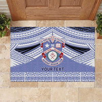 Personalised Tonga Apifoou College Rubber Doormat Polynesian Ngatu Tribal