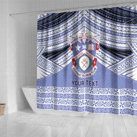 Personalised Tonga Apifoou College Shower Curtain Polynesian Ngatu Tribal