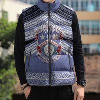 Personalised Tonga Apifoou College Sleeveless Puffer Jacket Polynesian Ngatu Tribal - Polynesian Pride