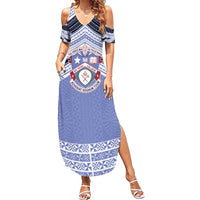 Personalised Tonga Apifoou College Summer Maxi Dress Polynesian Ngatu Tribal