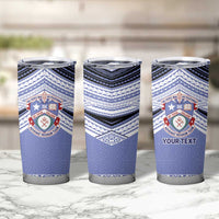 Personalised Tonga Apifoou College Tumbler Cup Polynesian Ngatu Tribal