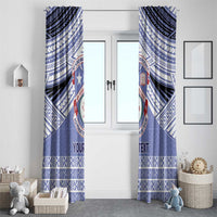 Personalised Tonga Apifoou College Window Curtain Polynesian Ngatu Tribal