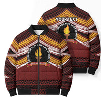 Personalised Tonga Beulah College Bomber Puffer Jacket Polynesian Ngatu Tribal - Polynesian Pride