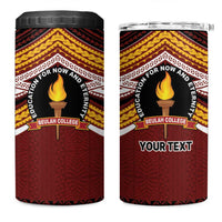 Personalised Tonga Beulah College 4 in 1 Can Cooler Tumbler Polynesian Ngatu Tribal