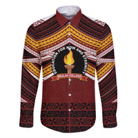 Personalised Tonga Beulah College Family Matching Off The Shoulder Long Sleeve Dress and Hawaiian Shirt Polynesian Ngatu Tribal