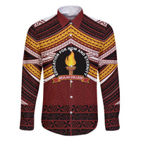 Personalised Tonga Beulah College Family Matching Off Shoulder Maxi Dress and Hawaiian Shirt Polynesian Ngatu Tribal