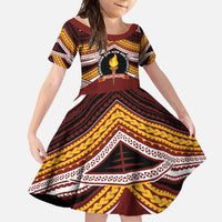 Personalised Tonga Beulah College Family Matching Short Sleeve Bodycon Dress and Hawaiian Shirt Polynesian Ngatu Tribal