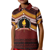 Personalised Tonga Beulah College Kid Polo Shirt Polynesian Ngatu Tribal