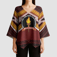Personalised Tonga Beulah College Kimono Sleeve Blouse Polynesian Ngatu Tribal - Polynesian Pride