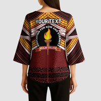 Personalised Tonga Beulah College Kimono Sleeve Blouse Polynesian Ngatu Tribal - Polynesian Pride