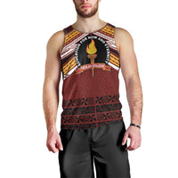 Personalised Tonga Beulah College Men Tank Top Polynesian Ngatu Tribal