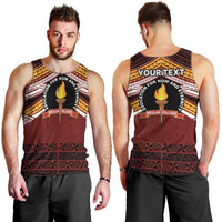 Personalised Tonga Beulah College Men Tank Top Polynesian Ngatu Tribal