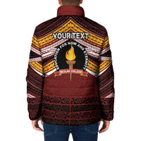 Personalised Tonga Beulah College Padded Jacket Polynesian Ngatu Tribal - Polynesian Pride