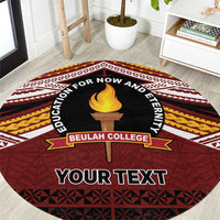 Personalised Tonga Beulah College Round Carpet Polynesian Ngatu Tribal