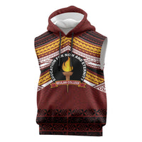 Personalised Tonga Beulah College Sleeveless Hoodie Polynesian Ngatu Tribal - Polynesian Pride
