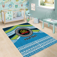 Personalised Tonga Lavengamalie College Area Rug Polynesian Ngatu Tribal