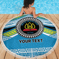 Personalised Tonga Lavengamalie College Beach Blanket Polynesian Ngatu Tribal