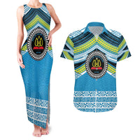 Personalised Tonga Lavengamalie College Couples Matching Tank Maxi Dress and Hawaiian Shirt Polynesian Ngatu Tribal