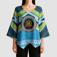 Personalised Tonga Lavengamalie College Kimono Sleeve Blouse Polynesian Ngatu Tribal - Polynesian Pride