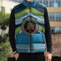 Personalised Tonga Lavengamalie College Sleeveless Puffer Jacket Polynesian Ngatu Tribal - Polynesian Pride
