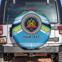 Personalised Tonga Lavengamalie College Spare Tire Cover Polynesian Ngatu Tribal LT9 Blue - Polynesian Pride