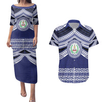 Personalised Tonga Sia'atoutai Theological College Couples Matching Puletasi and Hawaiian Shirt Polynesian Ngatu Tribal