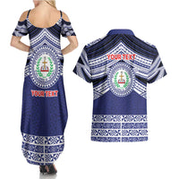 Personalised Tonga Sia'atoutai Theological College Couples Matching Summer Maxi Dress and Hawaiian Shirt Polynesian Ngatu Tribal
