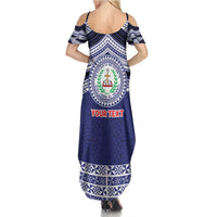 Personalised Tonga Sia'atoutai Theological College Family Matching Summer Maxi Dress and Hawaiian Shirt Polynesian Ngatu Tribal