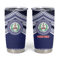 Personalised Tonga Sia'atoutai Theological College Tumbler Cup Polynesian Ngatu Tribal