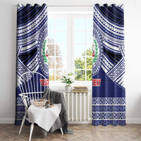 Personalised Tonga Sia'atoutai Theological College Window Curtain Polynesian Ngatu Tribal