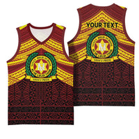 Personalised Tonga Vava'u High School Basketball Jersey Polynesian Ngatu Tribal - Polynesian Pride