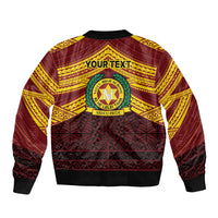 Personalised Tonga Vava'u High School Bomber Jacket Polynesian Ngatu Tribal