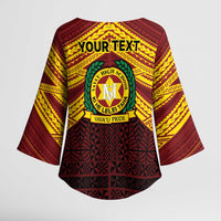 Personalised Tonga Vava'u High School Kimono Sleeve Blouse Polynesian Ngatu Tribal - Polynesian Pride