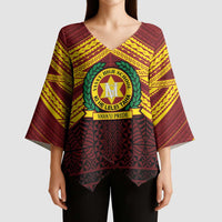 Personalised Tonga Vava'u High School Kimono Sleeve Blouse Polynesian Ngatu Tribal - Polynesian Pride