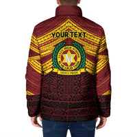 Personalised Tonga Vava'u High School Padded Jacket Polynesian Ngatu Tribal - Polynesian Pride