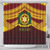 Personalised Tonga Vava'u High School Shower Curtain Polynesian Ngatu Tribal