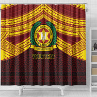 Personalised Tonga Vava'u High School Shower Curtain Polynesian Ngatu Tribal